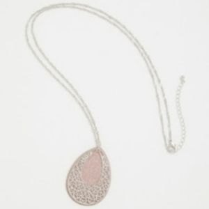 Torrid Pink and Silver Teardrop Necklace